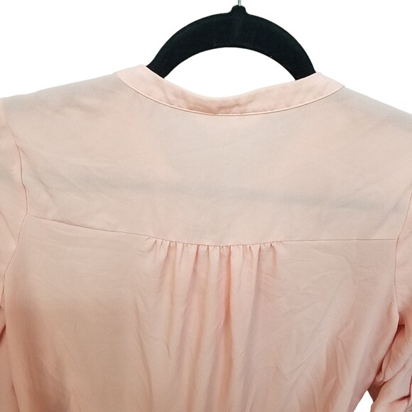 Decree Womens Sz M Peach Solid 3/4 Sleeve Blouse - Picture 4 of 9